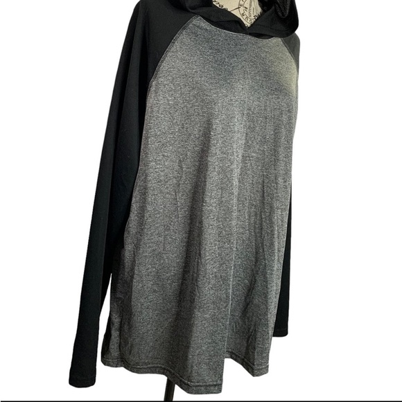 Zone Pro men’s XL hooded pullover shirt Black- Gray Long sleeve Polyester men XL - Picture 2 of 8